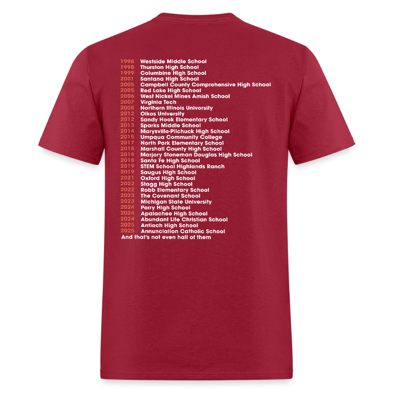 Protect Kids Not Guns T Shirt - dark red