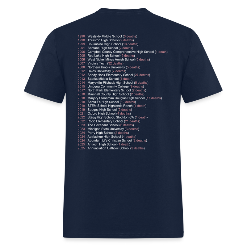 Policy & Change Not Thoughts & Prayers T Shirt - navy