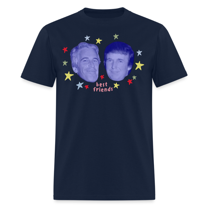 Retro Jeffrey Epstein and Donald Trump Best Friends T Shirt - navy