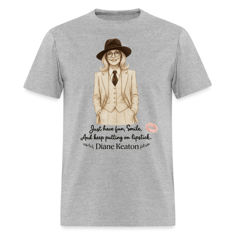 Diane Keaton T Shirt - 2 - heather gray
