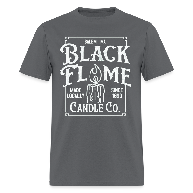 Black Flame Halloween T Shirt - charcoal
