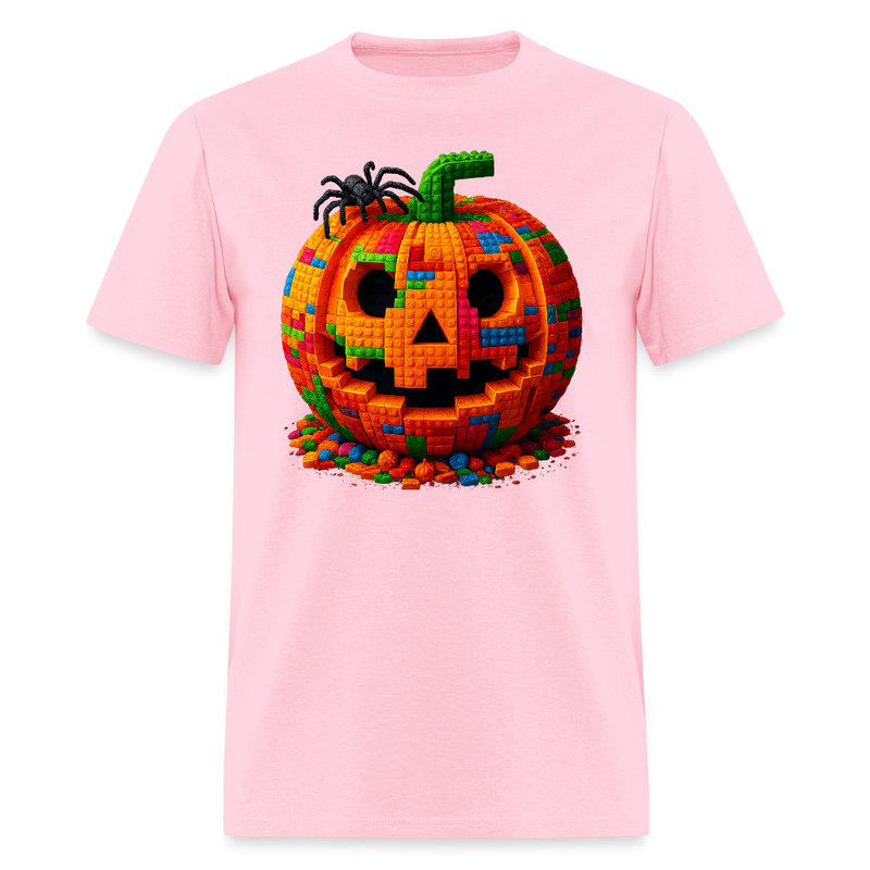 Halloween Pumpkin Bricks T Shirt - pink