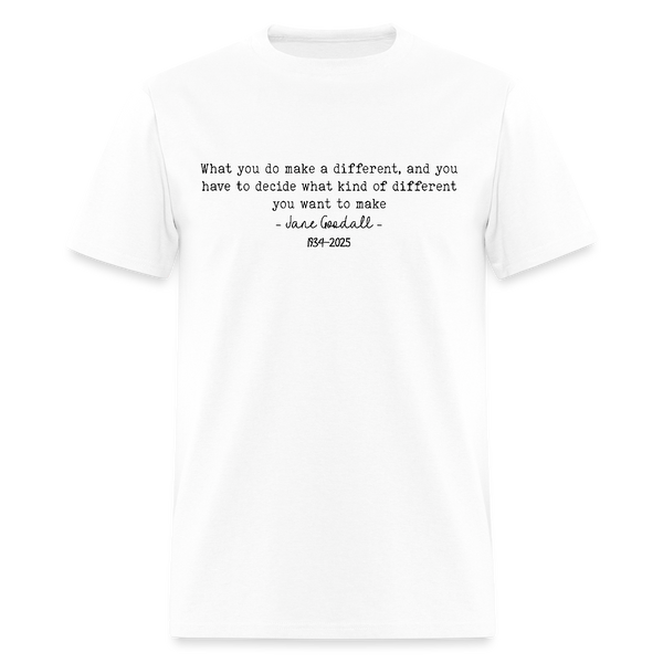 What Kind Of Difference You Want To Make Jane Goodall T Shirt - 2 - white