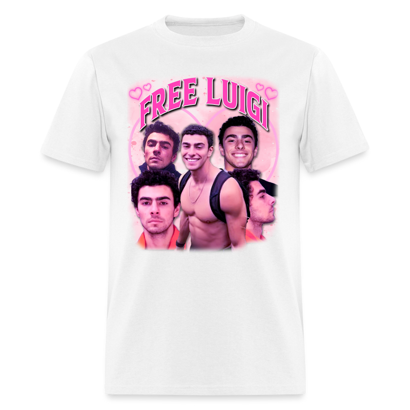 Free Luigi Heart T Shirt - white