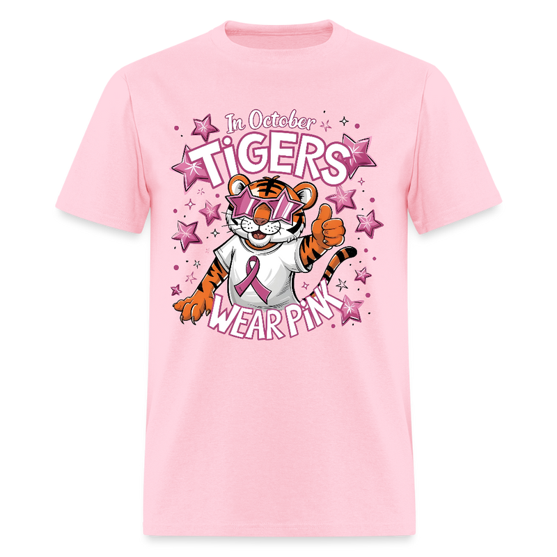 In October Tigers Wear Pink Breast Cancer Awareness Month T Shirt - pink