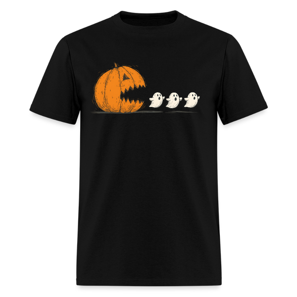 Halloween Pumpkin Eat Ghost T Shirt - black