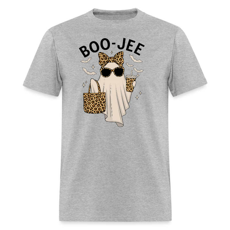 Boo-Jee Ghost Halloween T Shirt - heather gray