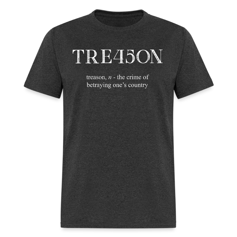 TRE45ON Distressed Impeach T Shirt - heather black