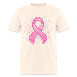 Coquette Pink Ribbon Breast Cancer Awareness Month T Shirt - natural