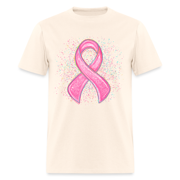 Coquette Pink Ribbon Breast Cancer Awareness Month T Shirt - natural
