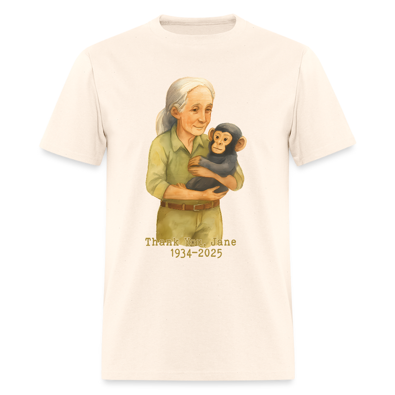 Thank You Jane Goodall 1934-2025 T Shirt - natural