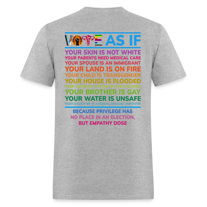 Vote As If – Pro Choice, Equality, Voter T Shirt - heather gray