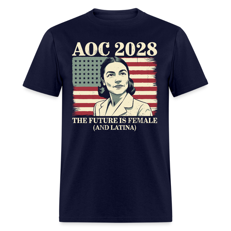 AOC 2028 The Future is Female T Shirt - navy