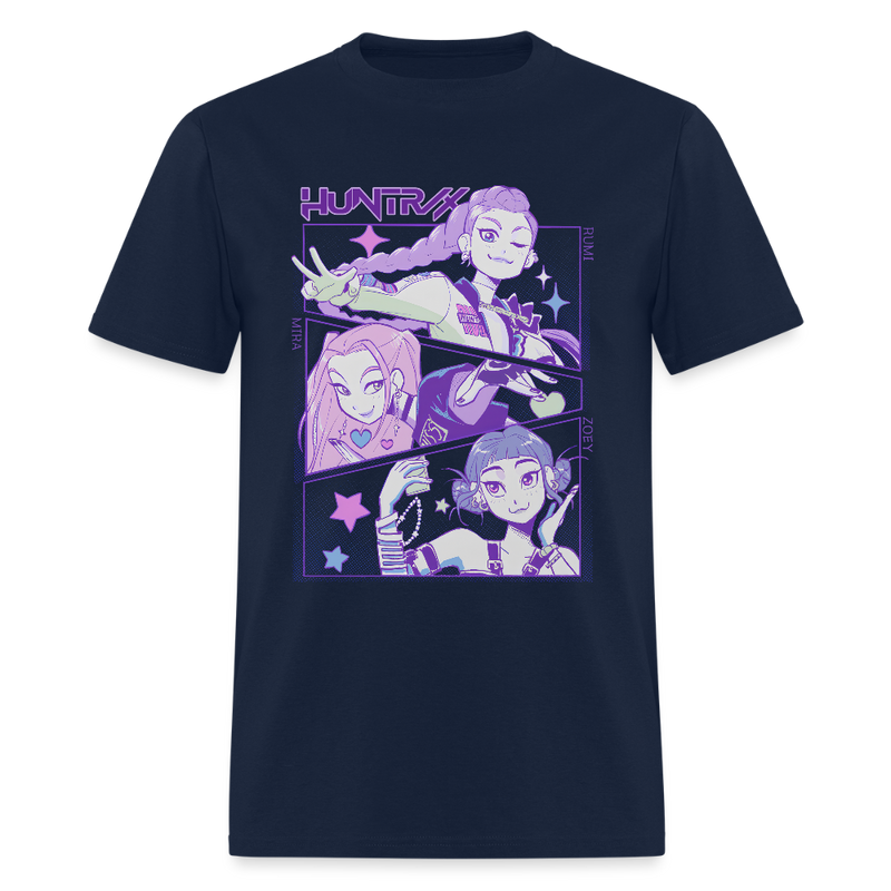 Kpop Demon Hunters Purple Huntrix Mira Rumi Joey T Shirt - navy