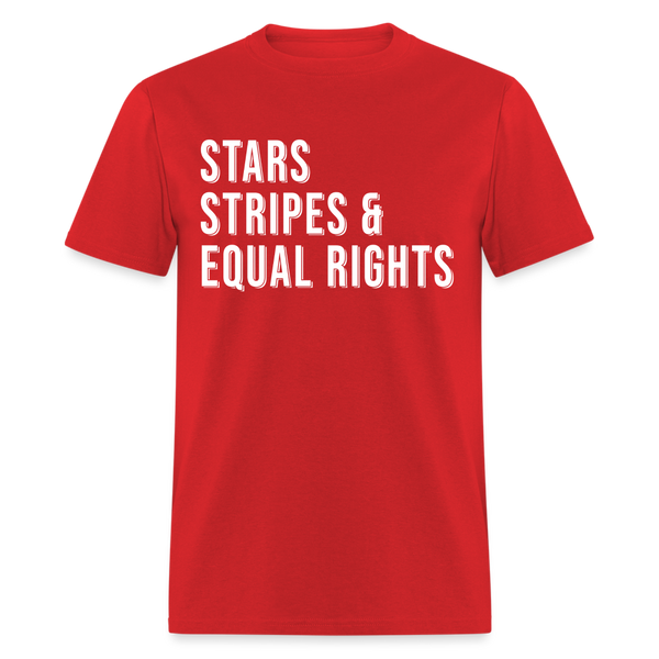 Stars Stripes And Equal Rights T Shirt - red