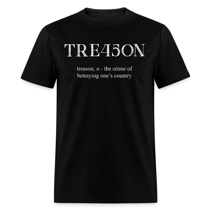 TRE45ON Distressed Impeach T Shirt - black