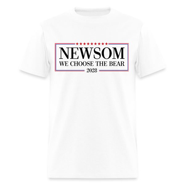 Newsom We Choose The Bear 2028 T Shirt - white