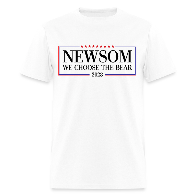 Newsom We Choose The Bear 2028 T Shirt - white