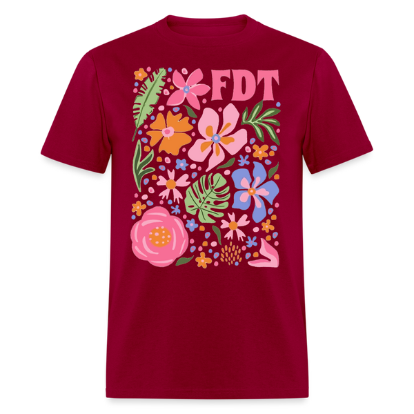 Subtle Anti Trump FDT T Shirt - dark red