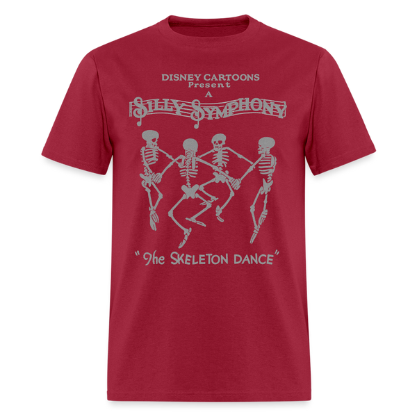 The Skeleton Dance Halloween T Shirt - dark red