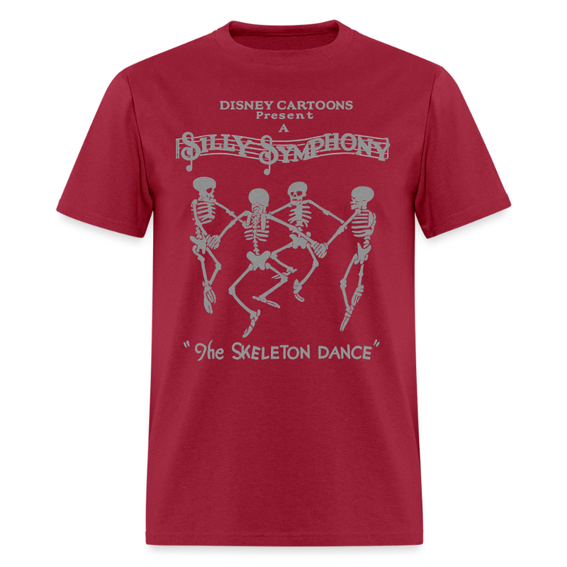 The Skeleton Dance Halloween T Shirt - dark red