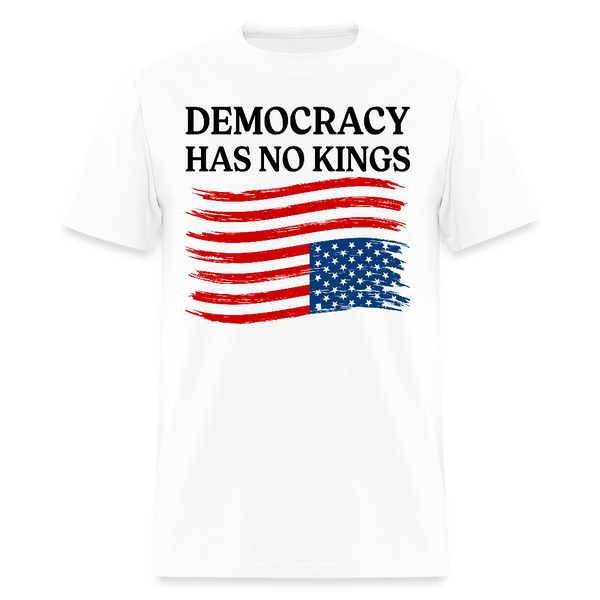 Democracy Has No Kings T Shirt - white