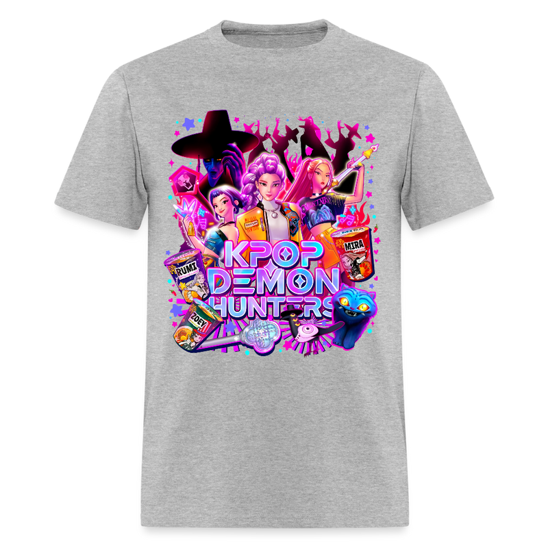 Kpop Demon Hunters Halloween T Shirt - heather gray