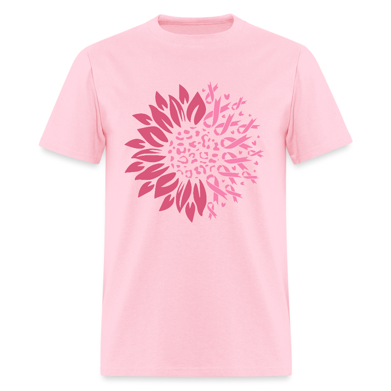 Sunflower Ribbon Breast Cancer Awareness Month T Shirt - pink