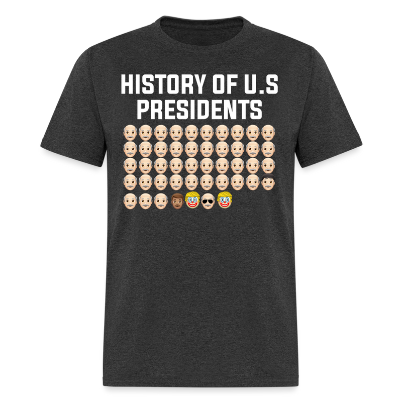 History Of US Presidents T Shirt - heather black