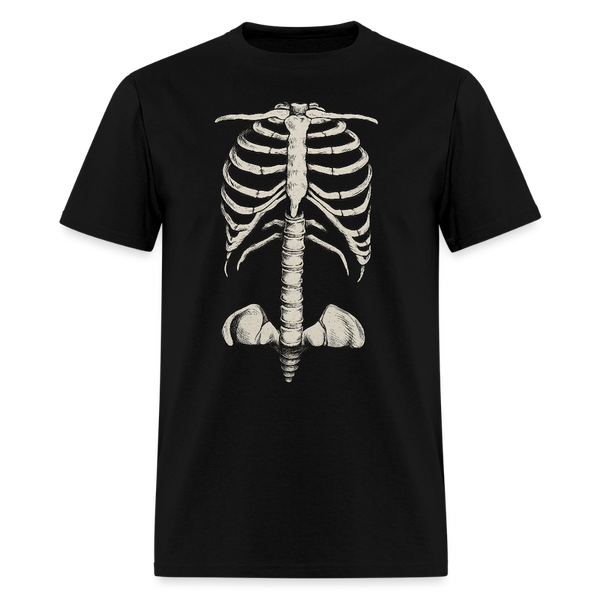 Skeleton Rib Cage Halloween T Shirt - black