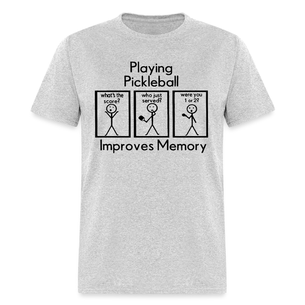 Playing Pickleball Improves Memory T Shirt - heather gray