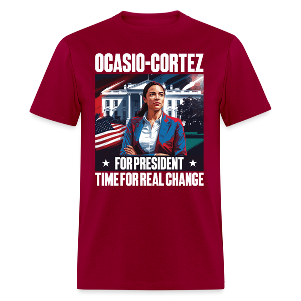 Ocasio-Cortez for President T Shirt - dark red