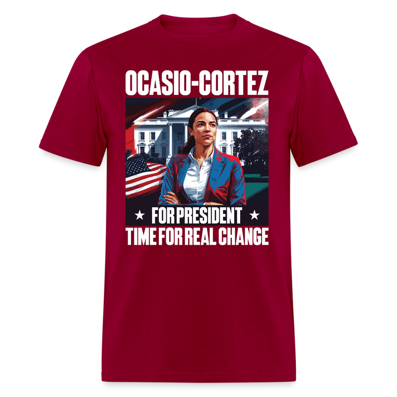 Ocasio-Cortez for President T Shirt - dark red