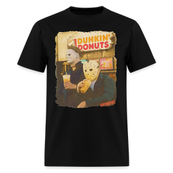 Michael and Jason Dunkin Donuts Halloween T Shirt - black