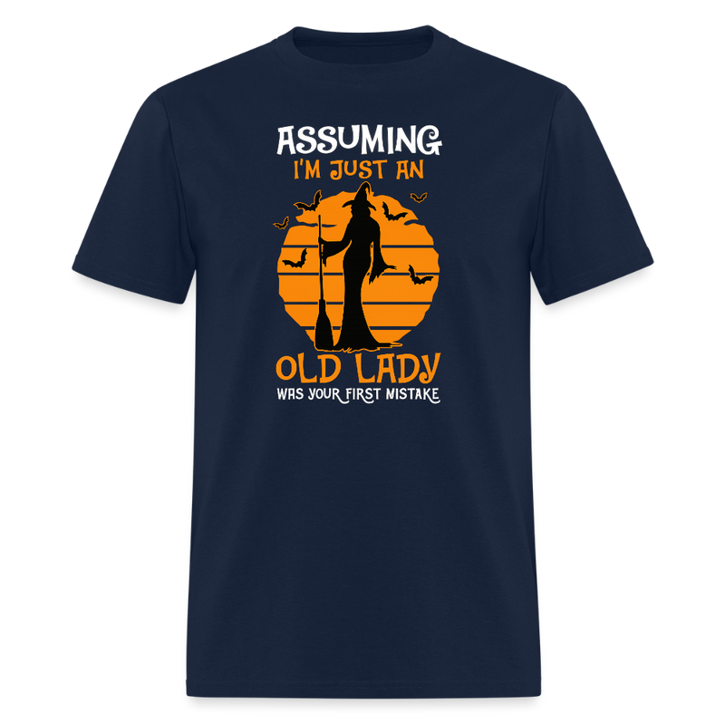 Assuming I'm Just An Old Lady Halloween T Shirt - navy