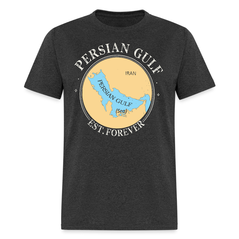 Persian Gulf Est Forever Map T Shirt - heather black