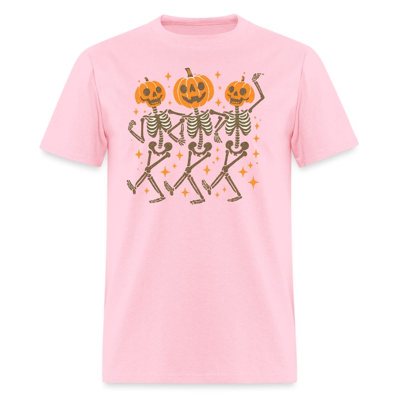 Pumpkin Skeleton Halloween T Shirt - pink