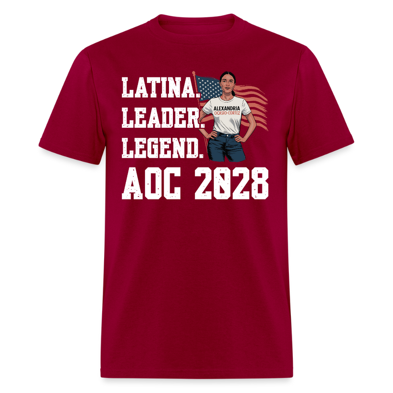 Latina Leader Legend AOC 2028 T Shirt - dark red