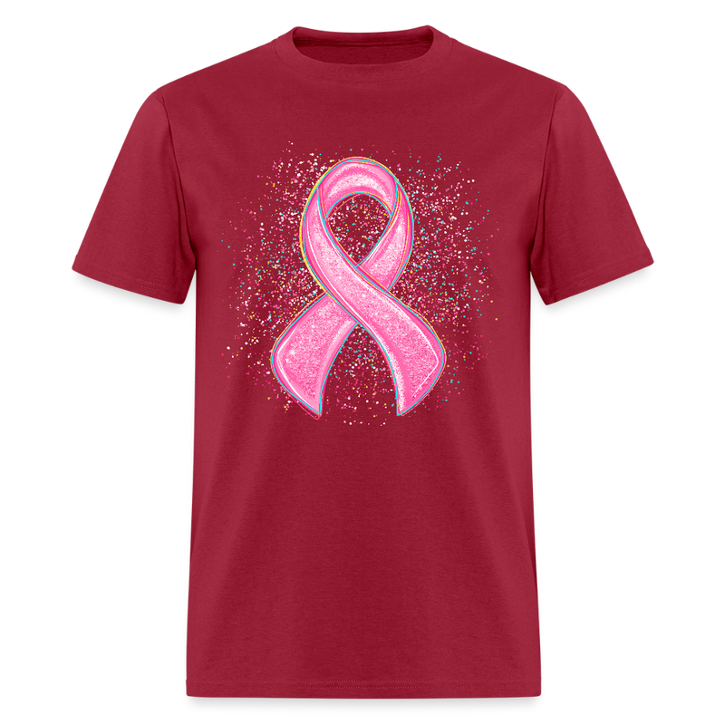 Coquette Pink Ribbon Breast Cancer Awareness Month T Shirt - dark red
