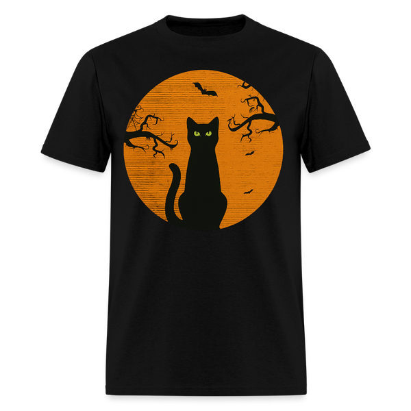 Black Cat Halloween T Shirt - 2 - black