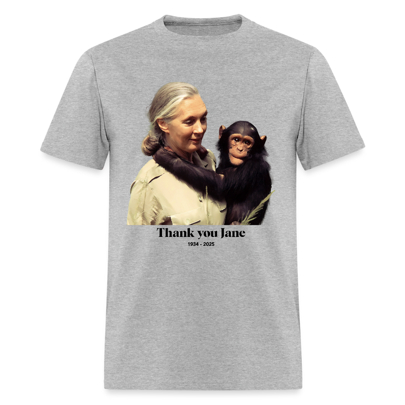 Thank You Jane Goodall T Shirt - heather gray