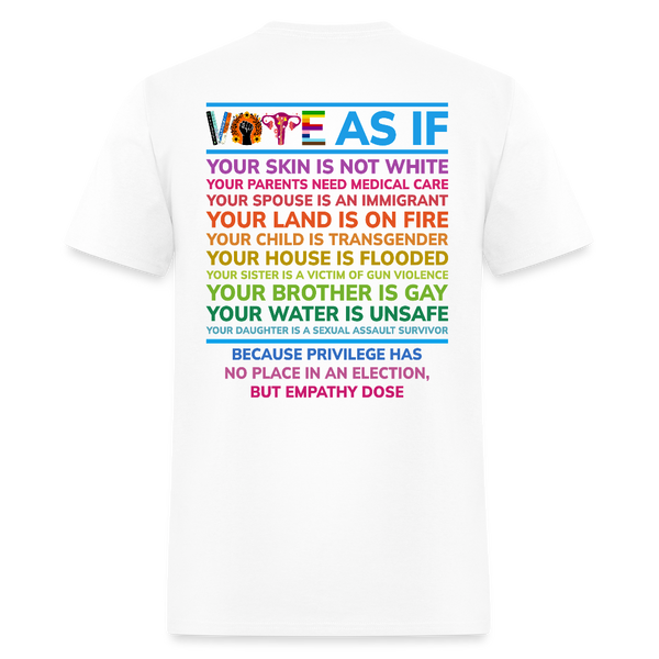 Vote As If – Pro Choice, Equality, Voter T Shirt - white
