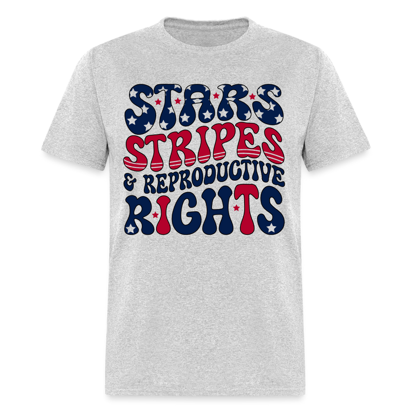 Stars Stripes And Productive Rights T Shirt - heather gray