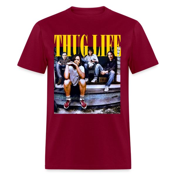 Thug Life T Shirt - burgundy