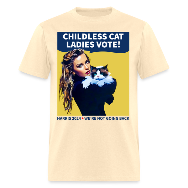 Childless Cat Ladies Vote T Shirt - natural