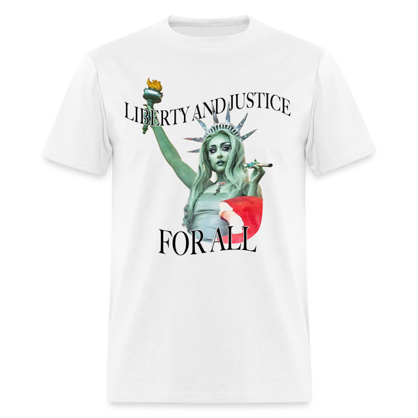 Liberty And Justice For All T Shirt - white