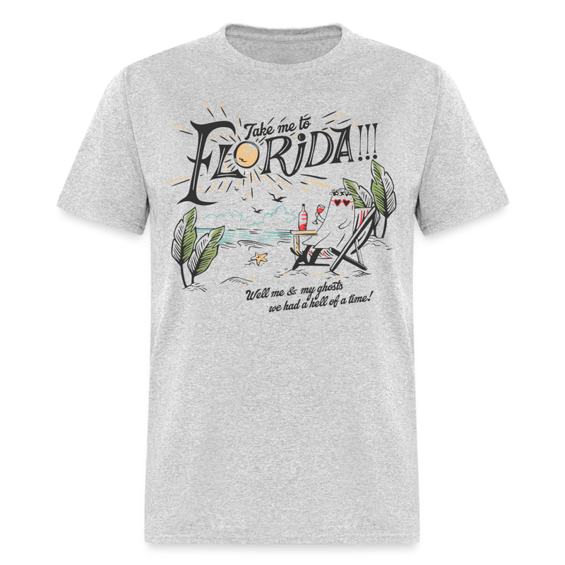 Take Me To Florida Ghost T Shirt - heather gray
