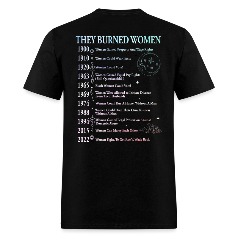 They Didn't Burn Witches They Burned Women T Shirt - black