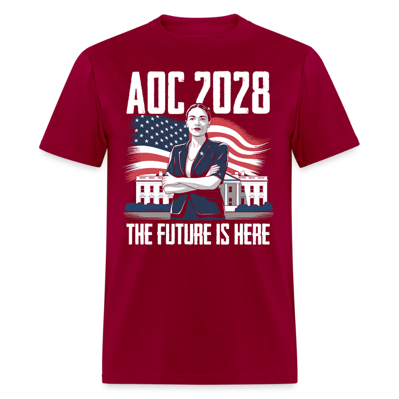 AOC 2028 The Future is Here T Shirt - dark red