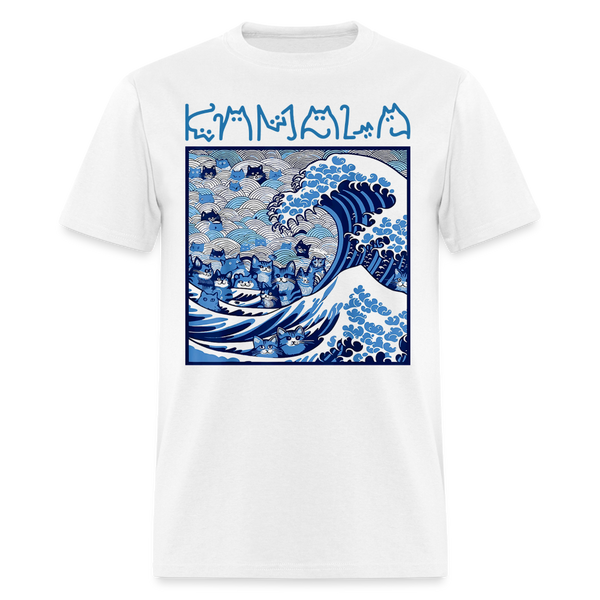 Kamala Blue Wave T Shirt - white